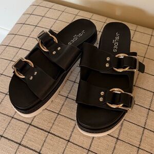 J/Slides Baha sandals / black platform sandals